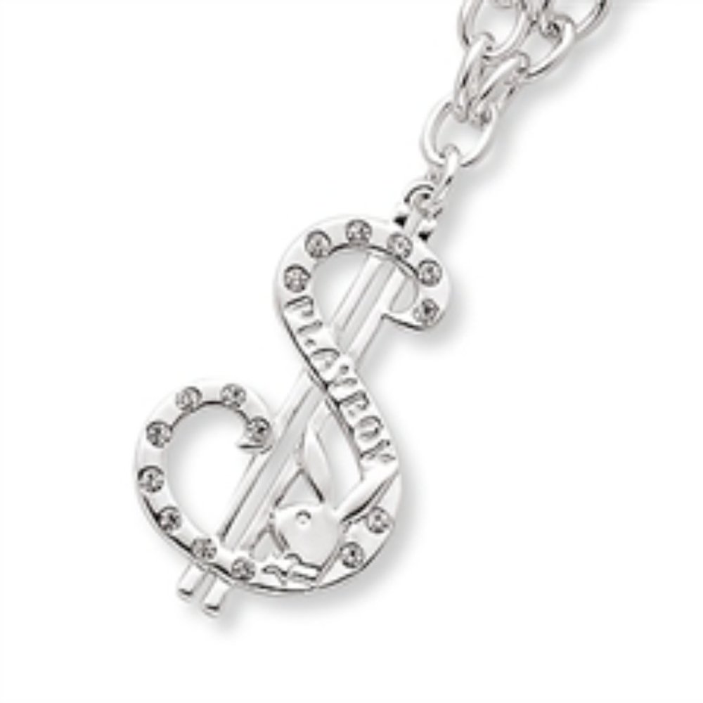 Playboy Necklace Dollar Sign Pendant Bunny Logo Crystal $ Cash Money Hip Hop y2k - Picture 5 of 12